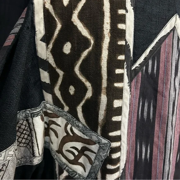 VTG 1980s Laise Adzer Oversized Kimono Cardigan Rare Tribal Lagenlook Artsy OS Jackets & Coats